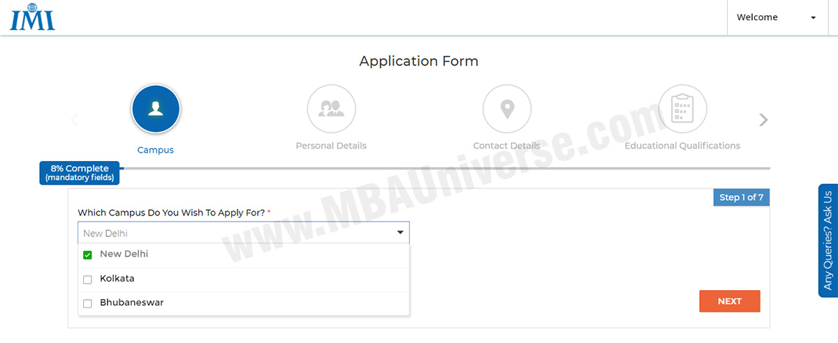 IMI Delhi Application Process