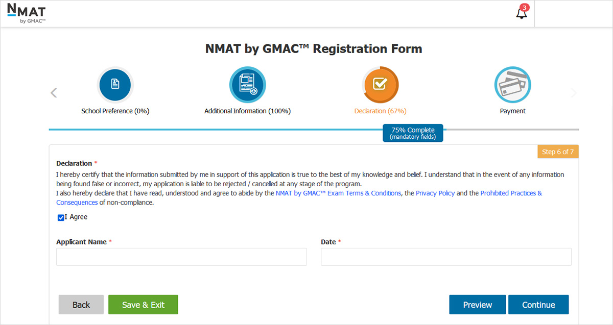 NMAT Registration Process