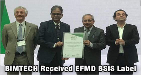 BIMTECH received EFMD BSIS Label
