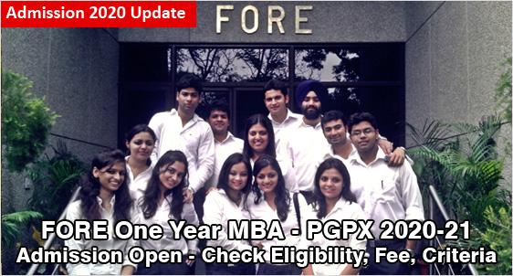 FORE School of Management PGPX Admission 2020